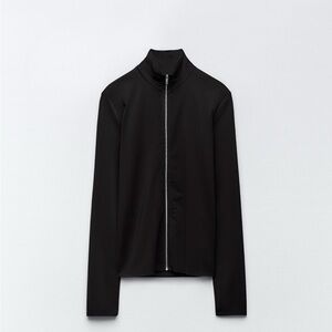 NWT Zara jersey zipper top